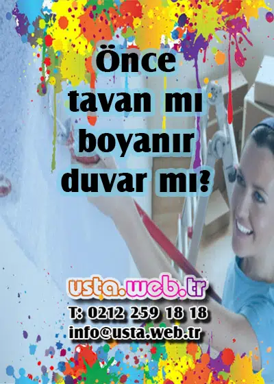 ilk önce tavan mı boyanır duvar mı?